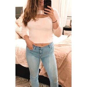 Ribbed Shirt with Cut-Out